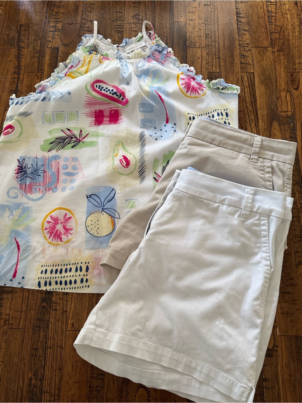 Crown & Ivy Cotton Shorts and Halter Top
